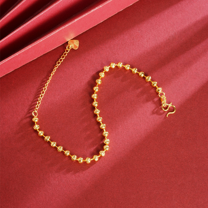 Vietnam Sandy Gold tobillera nuevo estilo cuentas brillantes para damas verano de alta gama joyería simple y versátil Yiwu al por mayor