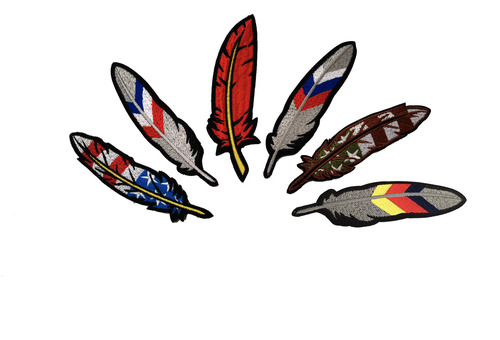 Taifeng cross-border cloth label element feather embroidery armband Velcro seal United States, France and Russia bag seal