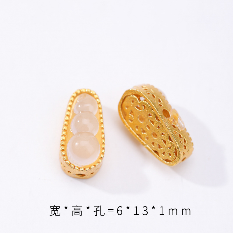 保色古法沙金花生小桃花隔珠配件手链项链串饰好事发生diy饰品批|undefined