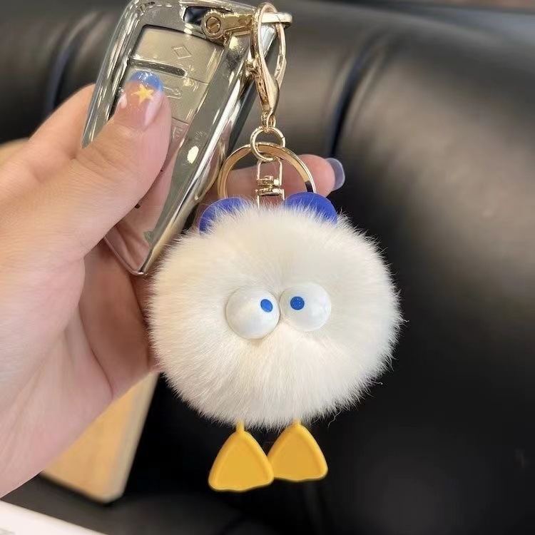 Adorable imitación de pato pato pato pequeño coche llavero colgante muñeca peluche bolsas de carbón colgante