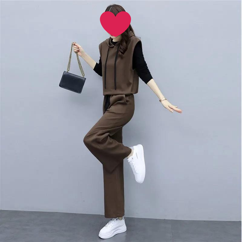时髦洋气套装女2025秋季新款气质减龄显瘦阔腿裤休闲女装三件套潮|undefined
