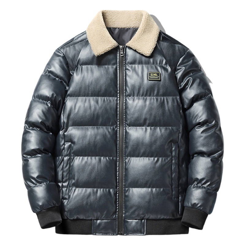 Fabricante de cuero de algodón acolchado abrigo texturizado abrigo de algodón acolchado abrigo de los hombres abrigo de invierno de algodón acolchado