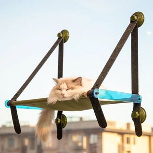 Cat Cage Hammock Pet Balcony Glass Hanging Bed Hanging Swing Foldable Cat Nest Dog Breathable Wall-Mounted