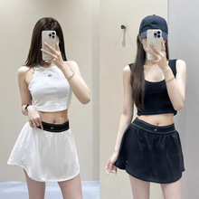 al网裙女字母印花防走光裙裤夏季新款网球裙瑜伽运动健身半身裙