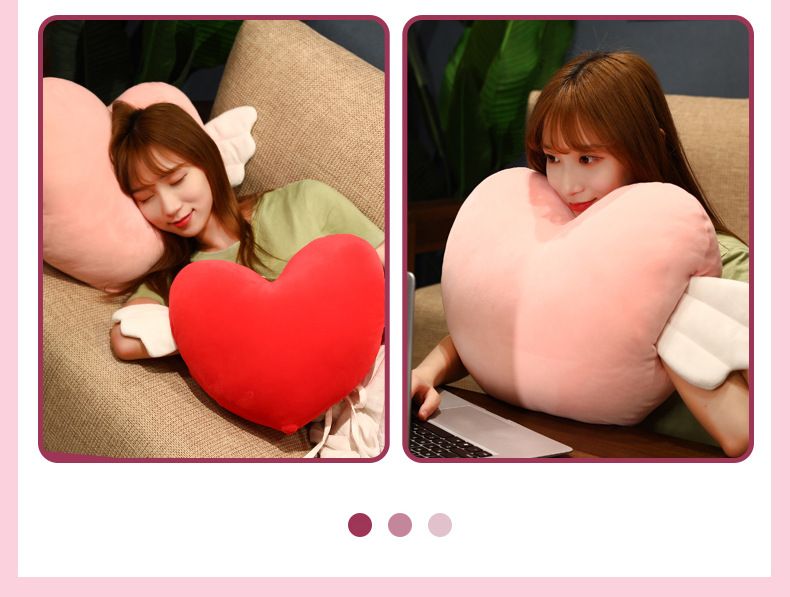 Cute Heart Shape Down Cotton Throw Pillow display picture 1