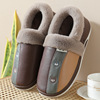 winter Cotton slippers indoor household The thickness of the bottom non-slip Leather waterproof Plush keep warm With the bag Cotton-padded shoes wholesale