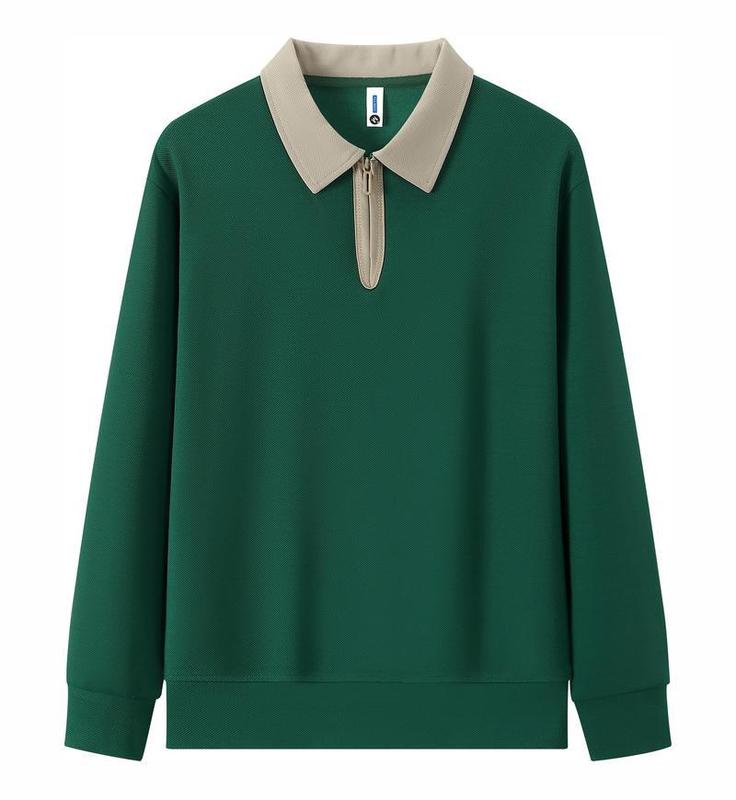 卫衣定制印字logo餐饮奶茶店翻领长袖polo衫拼色宽松团体工作服装|undefined