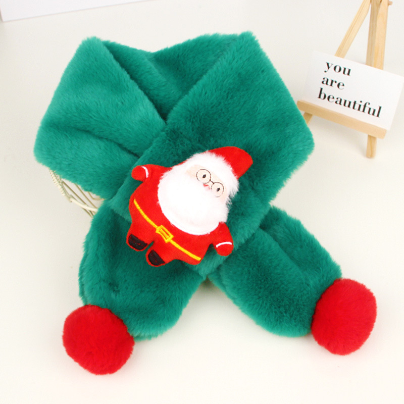 Bufanda infantil de felpa imitación piel de conejo cálida otoño invierno Navidad bebés y niños