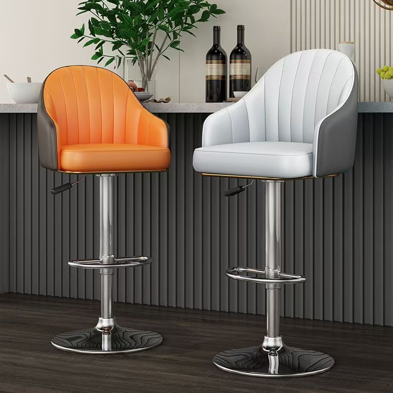 Light Luxury Bar Chair Lift and Rotate Modern Simple Home Front Desk High Stool Sitting Chair Cashier Backrest Chair