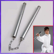 全钢防滑伸缩不锈钢二合一双截棍防身车载武术表演实战双节
