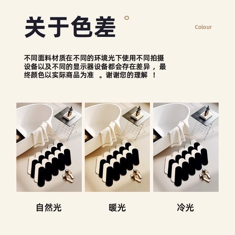 高級バスルームフロアマット、バスルーム速乾フットマット、シャワールームバスルームドアマット、珪藻泥吸水滑り止めマット|undefined