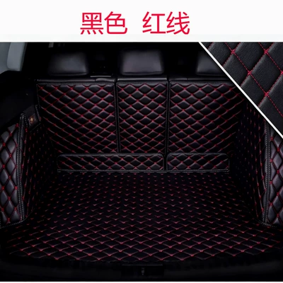 Catist/High-Quality Leather Trunk Mat - black-and-red-custom-made-for-your-specific-car-model-made-to-order-therefore-returns-are-not-accepted-without-a-valid-reason