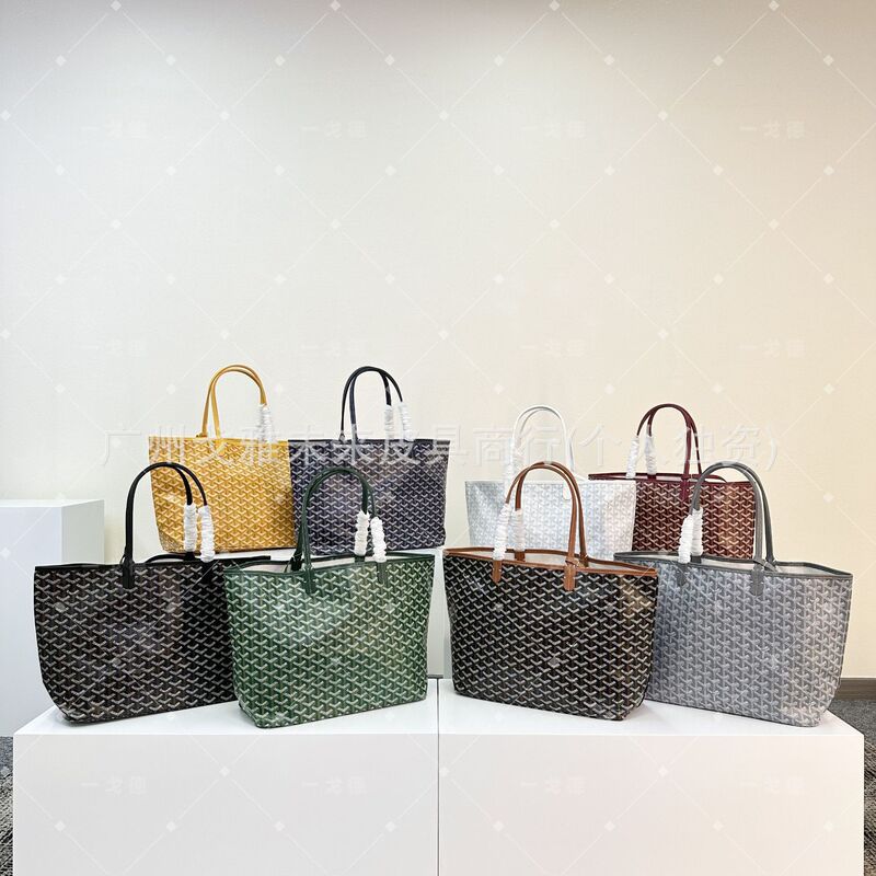 Goya Tote Bag Shopping Bag Versatile Commuter Cotton-Linen Large Capacity Handbag Dog Tooth Print Shoulder Bag for Moms