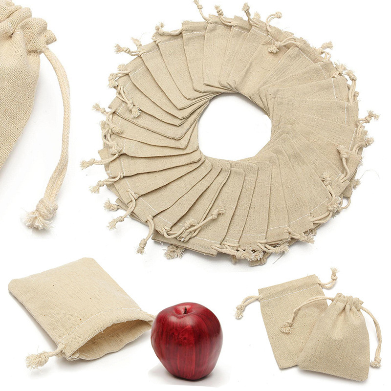Manufacturer's New In-Stock Blank Cotton Drawstring Bags, Cotton Linen Bags, Storage Bags, Drawstring Cotton Bags
