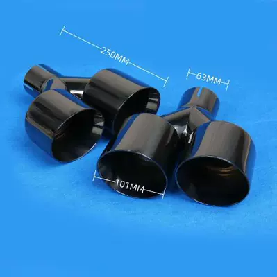 Exhaust pipe, Stainless Steel Titanium-Plated Black - 02-52009h101mm-welding-edge-titanium-black