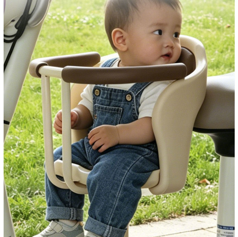 Electric Vehicle Front-Mounted Child Seat, Thickened, Fully Enclosed, Shock-Absorbing, Anti-Fall, Anti-Collision, Adjustable Baby Safety Seat