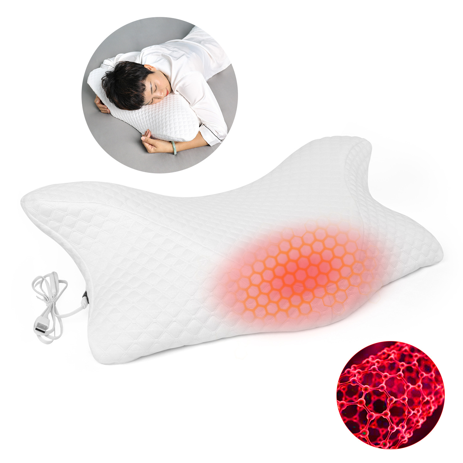 Ventas transfronterizas de almohada de memoria de fiebre almohada mariposa almohada de memoria de rebote lento almohada cervical almohada almohada de protección del cuello al por mayor