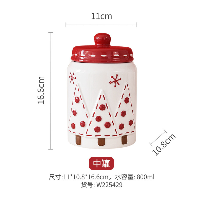 Nórdico de almacenamiento de Santa Claus latas de cerámica selladas redondas bocadillos de regalo de Navidad almacenamiento fábrica directa