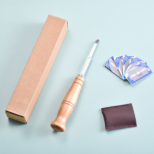 Wholesale stainless steel curved bread scoring knife, dough dividing scraper, European baguette scoring knife, baking beauty knife