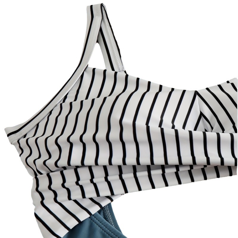 Traje de baño de una pieza transfronterizo con diseño fruncido y calado, traje de baño adelgazante de cintura alta para mujer, adecuado para nadar en aguas termales.