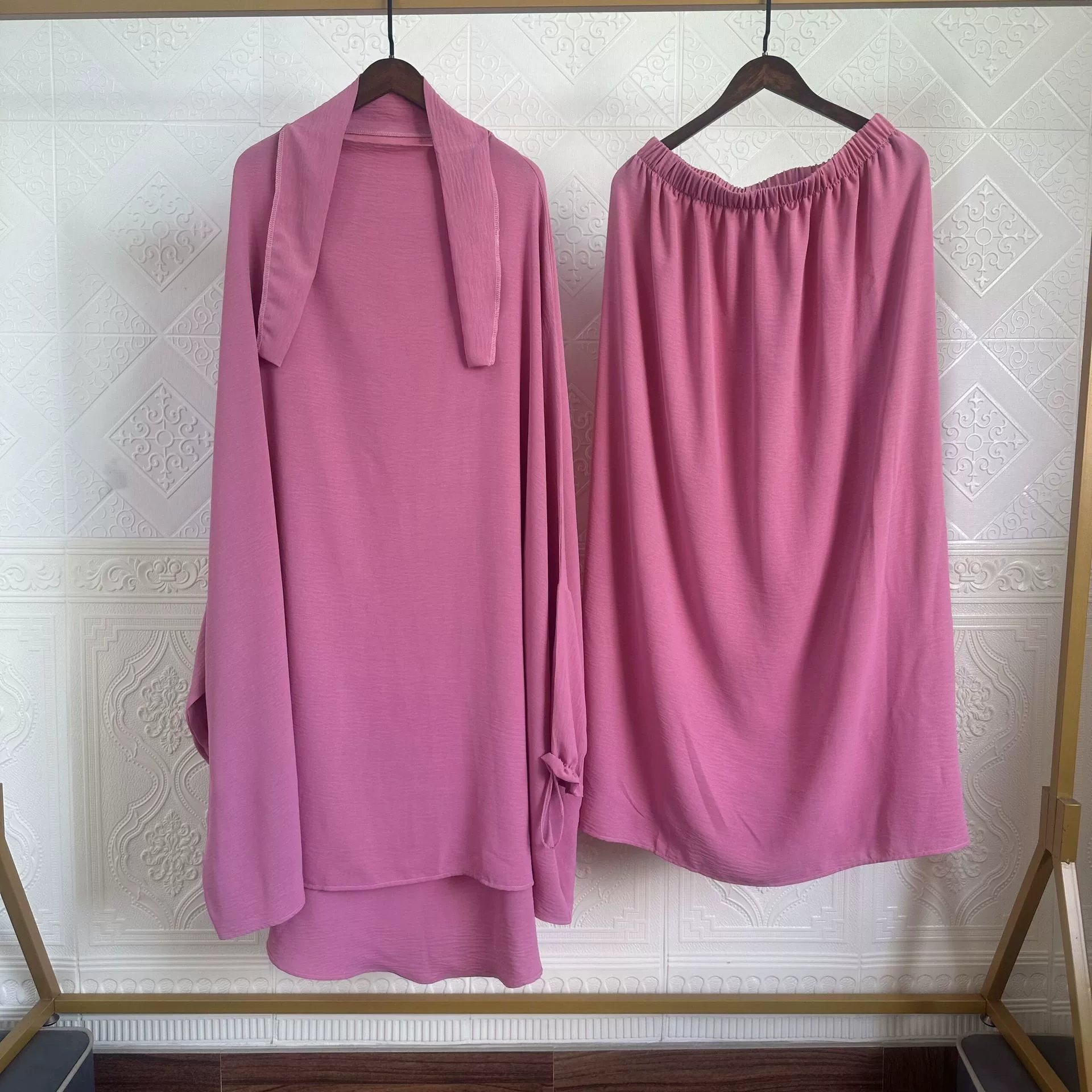 Set, long-sleeve, dress, European style, 2 piece set