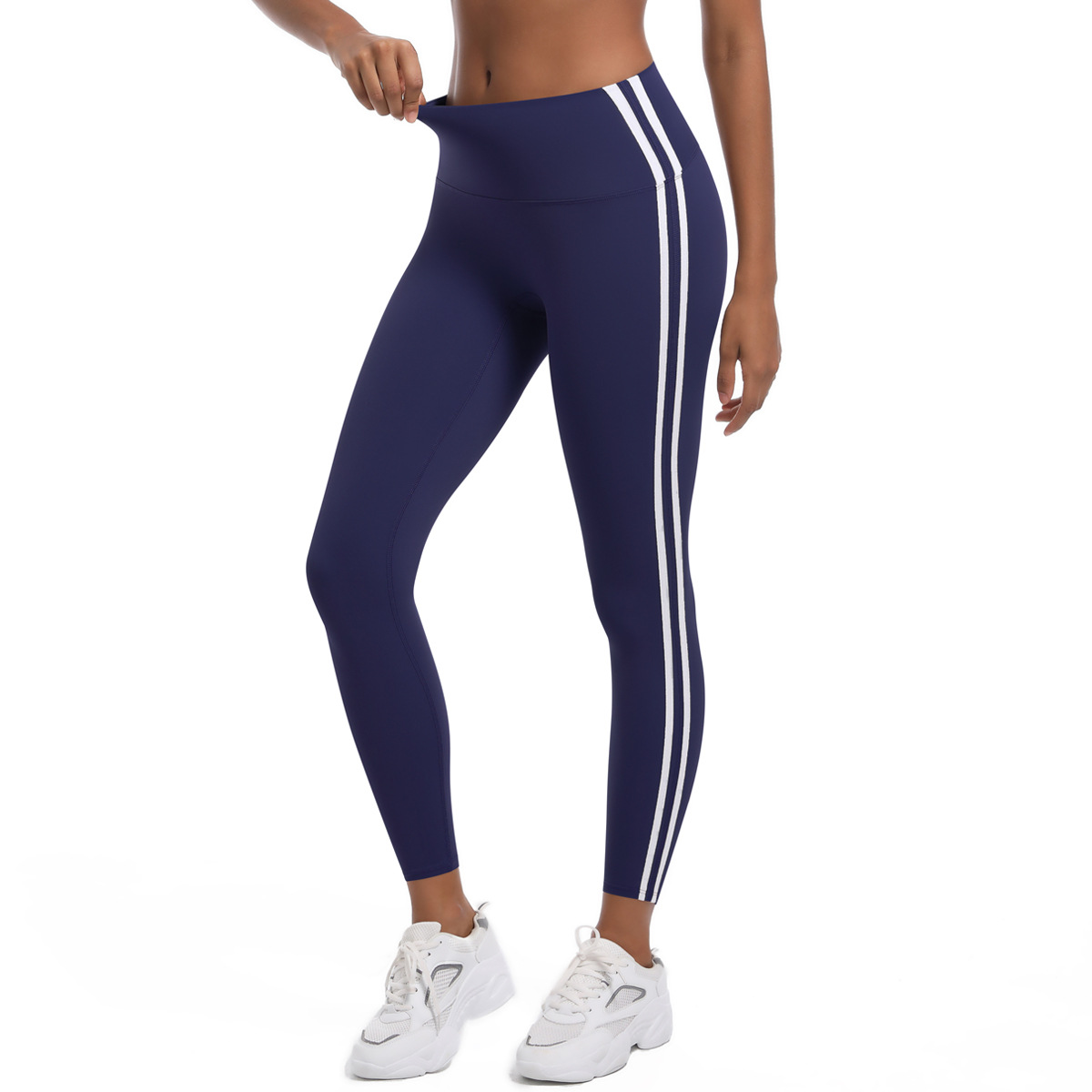 210g Weight Sleeveless Sleeve Length Nylon Fabric Type Short Top Length Leggings Pants Type Running, Sports Occasion Collarless Neckline Stripe Pattern Side Stripe Design Fitness, Sport Style Style Fitness Sport Style Stripe Nylon Collarless Side Stripe Active Bottoms Leggings 16