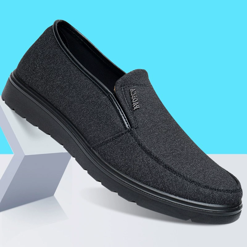 Весенне-осенняя старая пекинская тканевая обувь. Мужские одинарные туфли для среднего и пожилого возраста. Нескользящая клетчатая обувь для папы. Дышащая повседневная мужская обувь для пожилых людей.