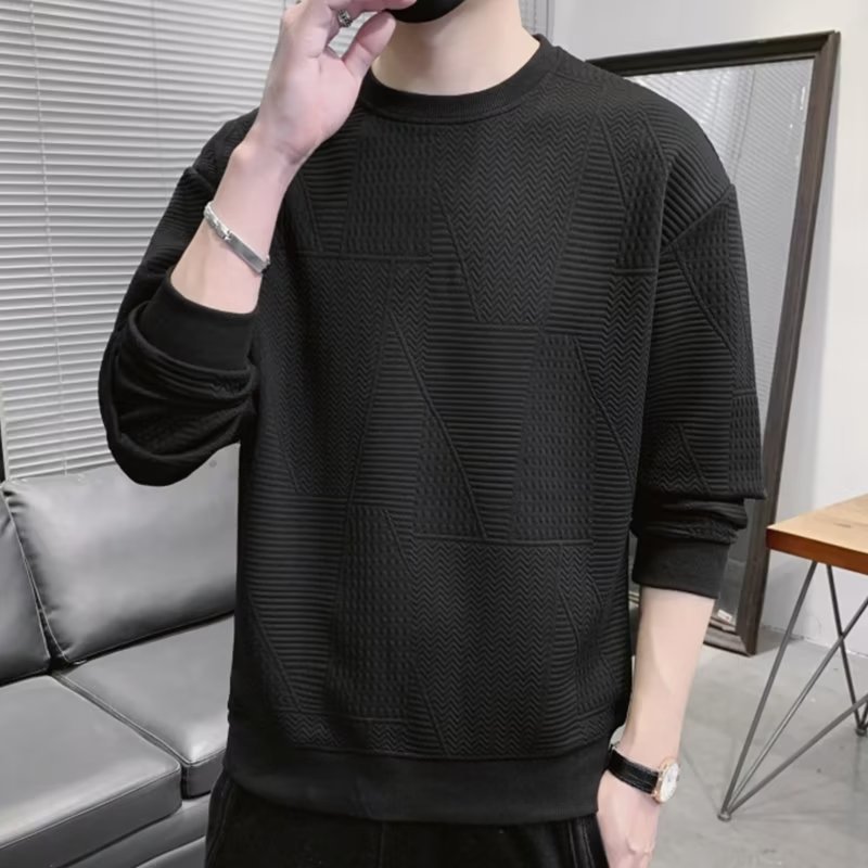 Men's Long Sleeved Sweatshirt With Round Neck For Casual Wear_voghion.com
