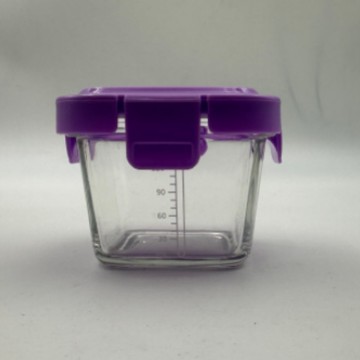 Cuenco de alimentos suplementarios para bebés calentado por microondas, caja de almuerzo con cubierta, huevo al vapor, caja de muestra de alimentos cocinados, caja de vidrio