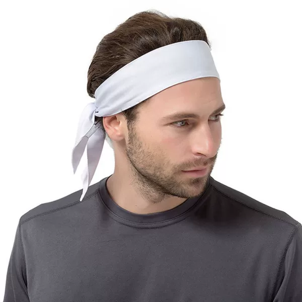 Sports Sweat Wicking Turban Stretch Breathable Quick-Drying Hair Band Headband Pure White Outdoor Tennis Tape Pirate Turban