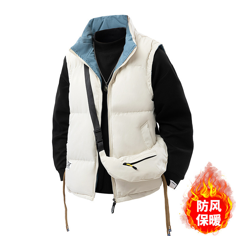 Autumn and Winter Trendy Brand down Cotton Vest for Boys, Winter Vest, Waistcoat, Warm Outer Wear, Couple Reversible Vest Jacket Autumn and Winter Trendy Brand down Cotton Vest for Boys, Winter Vest, Waistcoat, Warm Outer Wear, Couple Reversible Vest Jacket