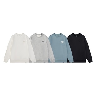 High Version Do Home Autumn New Cotton Terry Badge Embroidered Round Neck Sweatshirt Casual Loose Men's and Women's Bottoming Shirt