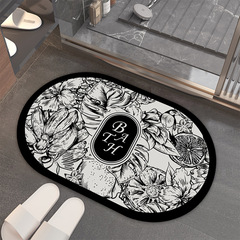 Light luxury diatom mud floor mat bathroom absorbent bathroom entry quick-drying foot mat toilet bathroom door mat wholesale