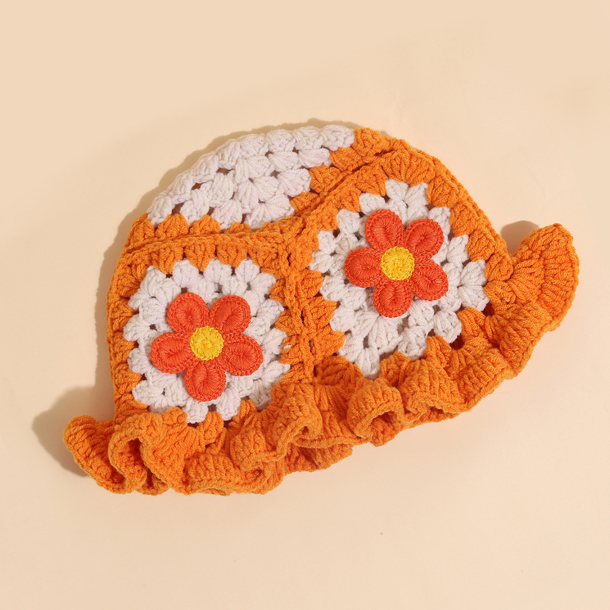 Chapeau de pêcheur en laine tissé à la main pour homme gros, mignon, automne et hiver, doux et enfantin, à bord court_voghion.com