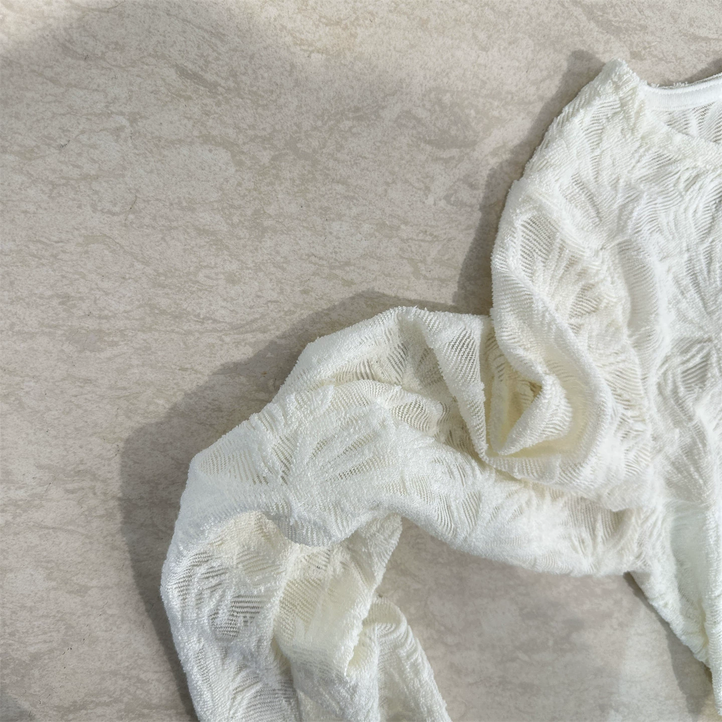 Beige lace silk body-friendly spring long-sleeve