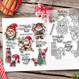 Handmade Paper Art Handbook Decoration Silicone Seal Embossing Knife Mold Dwarf Christmas Grandpa Transparent Seal Cross-Border Delivery
