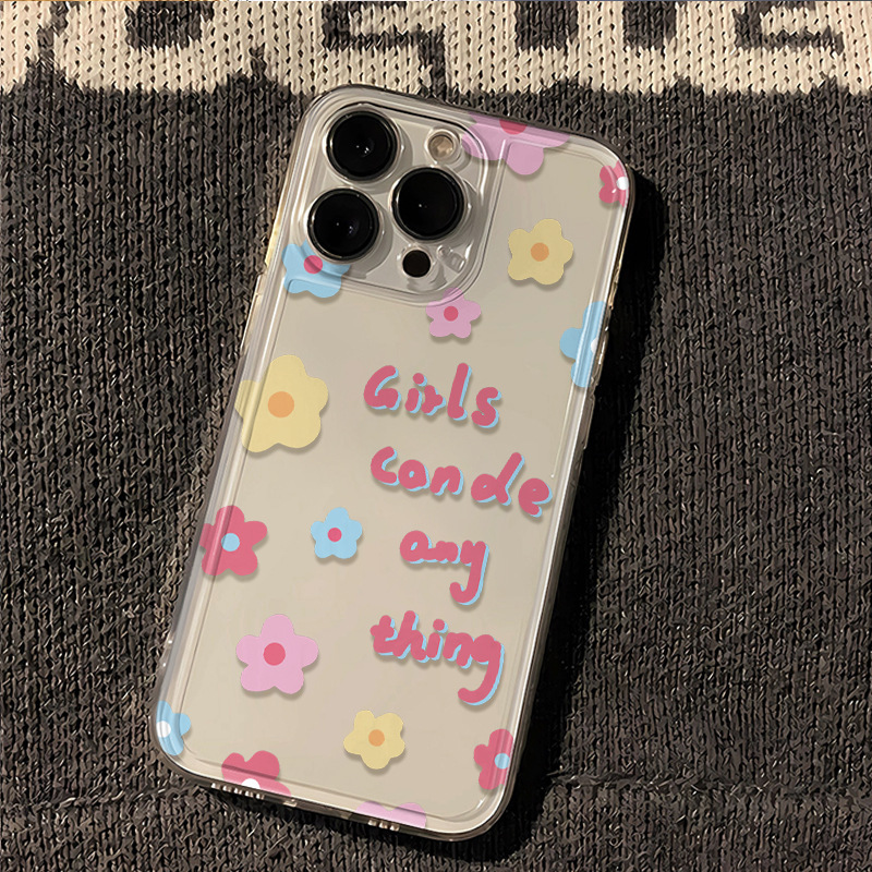 Slogan, Flower Pattern Tpu Slogan Flower Lady Simple Style Phone Cases Phone Accessories