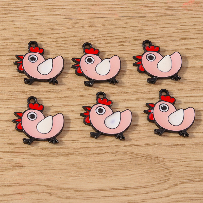 10 PCS/Package Alloy Chick Pendant display picture 5