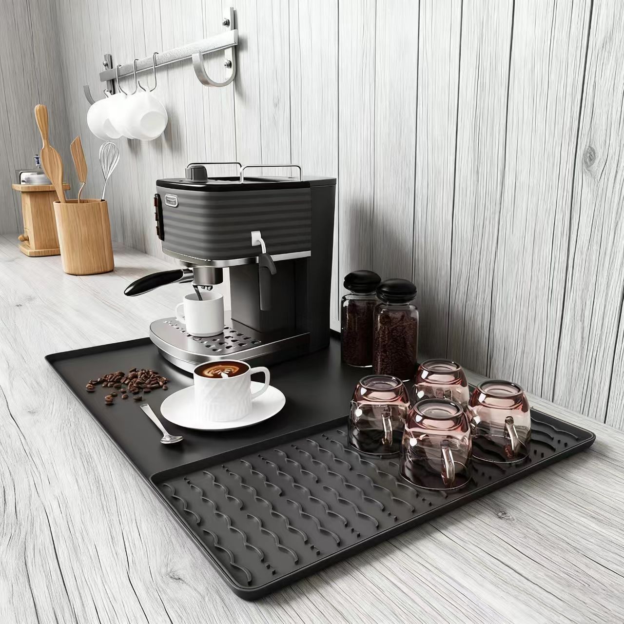 Nuevo producto Cojín para máquina de café Cojín para mesa Cojín desechable Cojín para platos y platos Cojín de secado Cojín antideslizante para barra de drenaje Cojín de silicona para mesa de cocina