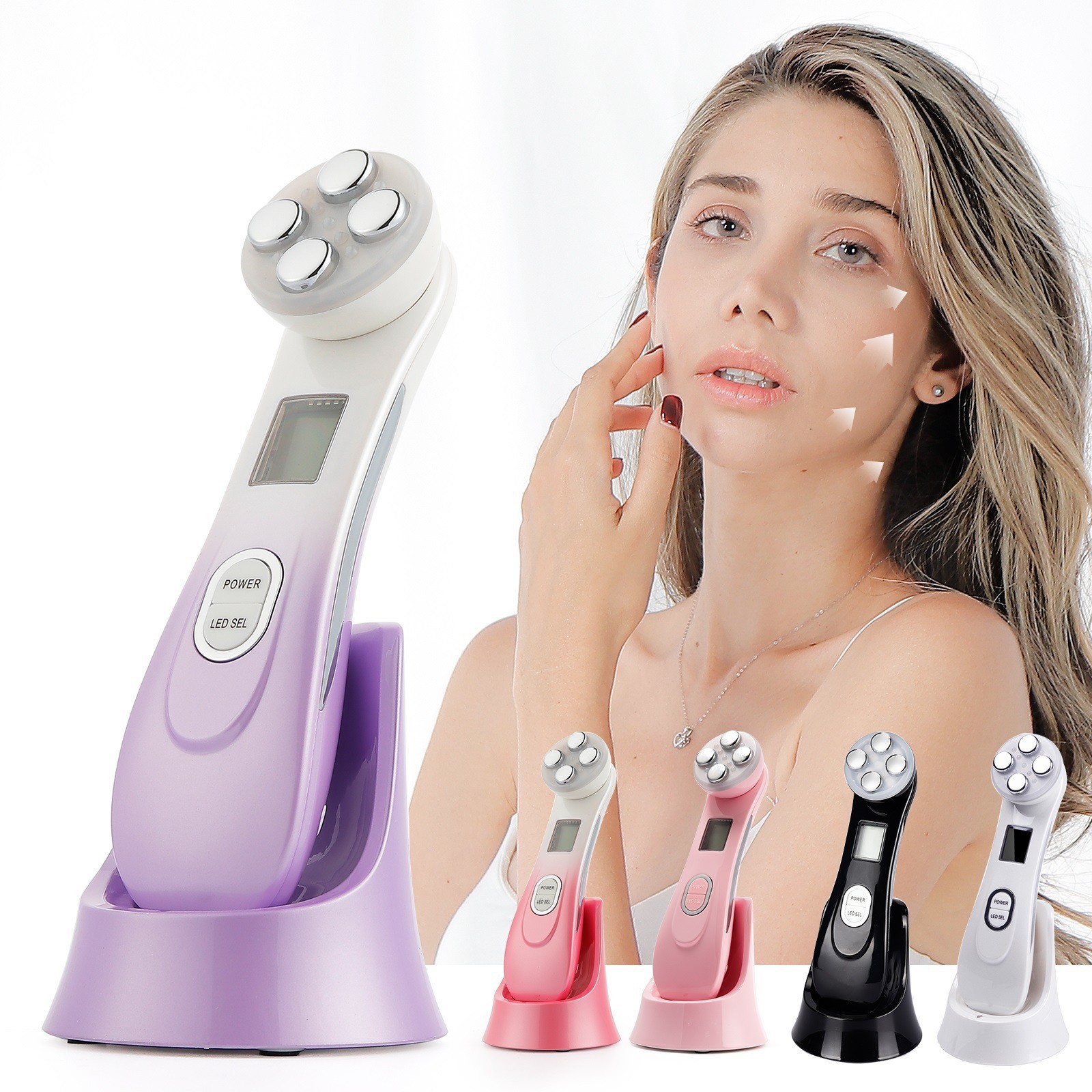 Cross-Border Ems Beauty Device, Microcurrent Led Color Light Introduction Device, Electric Color Radio Frequency Device, Anti-Wrinkle, Skin Lifting and Rejuvenation