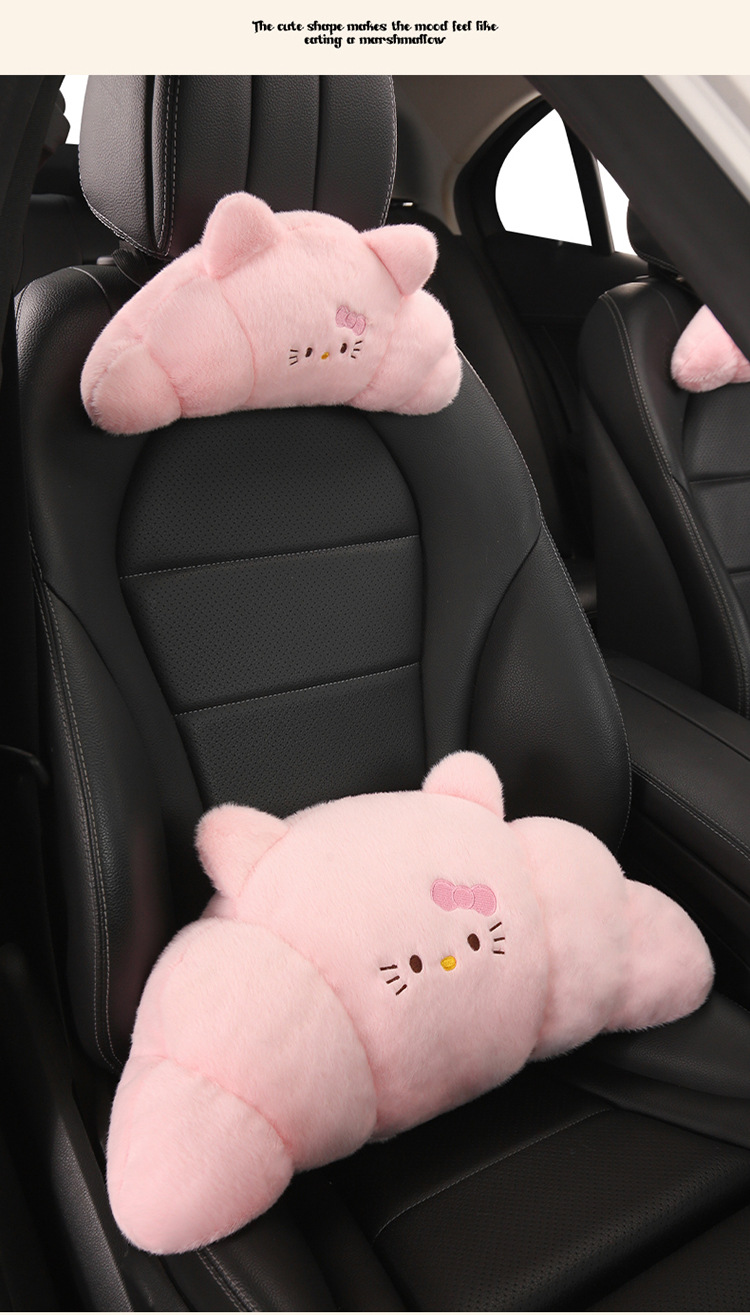 Plush Car Headrest Pillow, Neck Pillow, Cute Cushion, Car Seat Cushion, Cartoon Quirky Croissant Muscle Kt