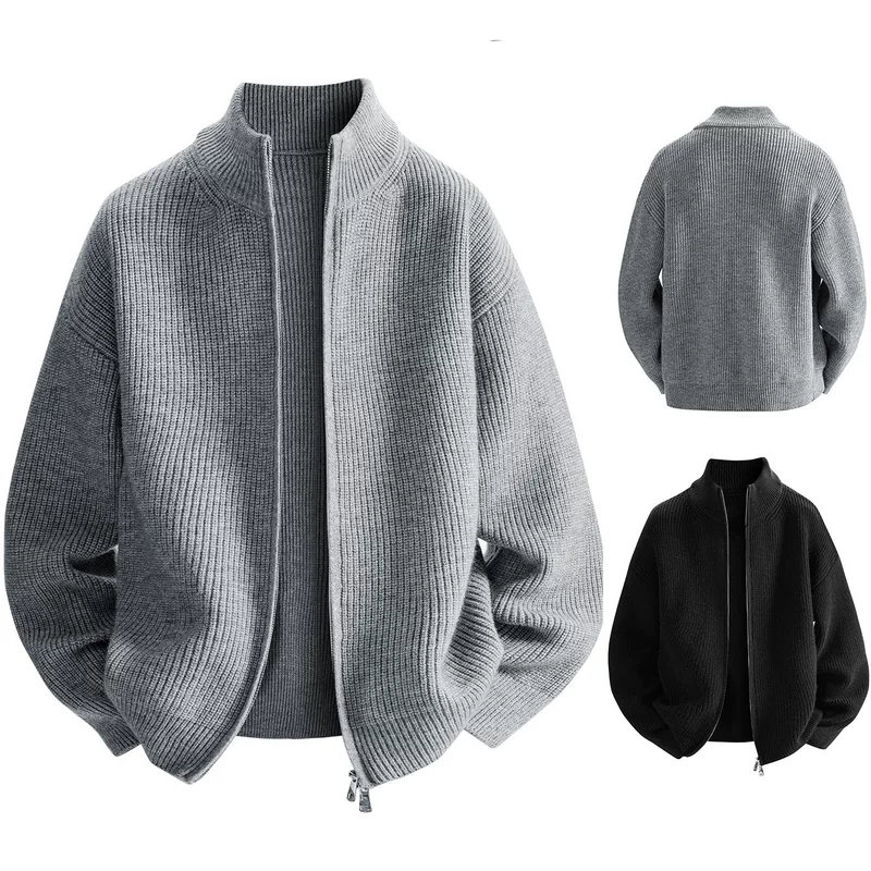 color cardigan, свитер с молнией, вязаный теплый длинный рукав, куртка, оверсайз, (Cross-border торговля), оптовый
