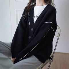 温柔慵懒风设计感针织开衫毛衣女2025秋冬季新款宽松休闲上衣外套