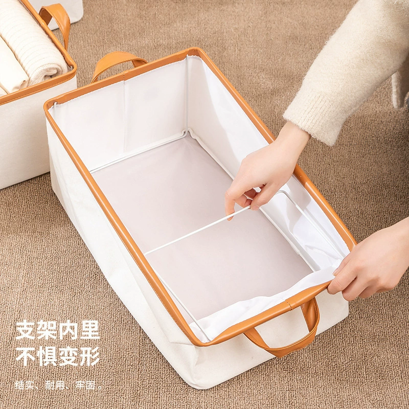 Polyurethane white tape, storage box for boxes, steel frame, folding storage system, cotton and linen