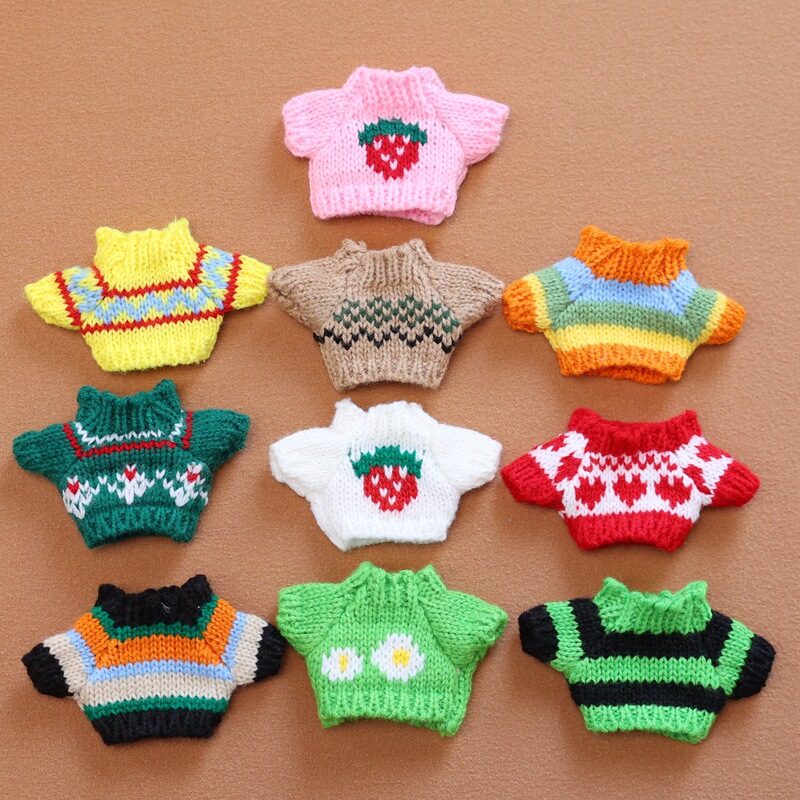 14cm Leader Dog Sweater 10cm Cotton Doll Clothes Rose Plush Small Pendant Top Doll Doll Accessories