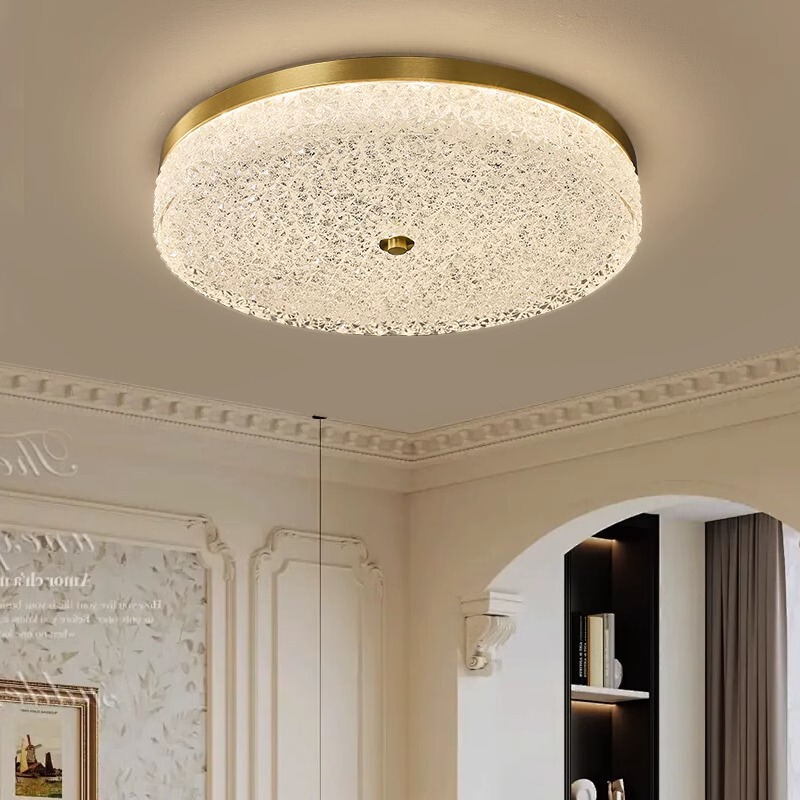 Ceiling Light All Copper Bedroom Light American Retro Led Creative Corridor Entrance Lamp French Medieval Balcony Lamp