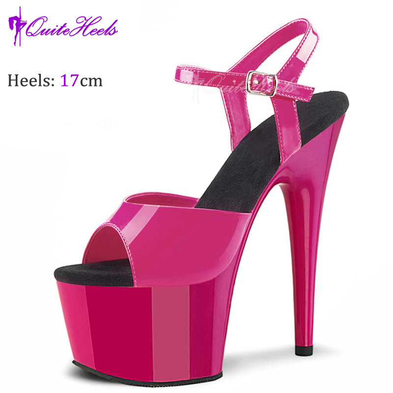 Giày cao gót mũi nhọn gót siêu cao 17 cm dáng catwalk — Đỏ đen, Đen Đỏ, Màu đen, màu đỏ tía