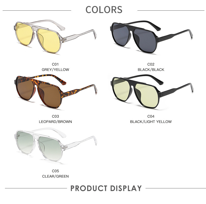 Sunglasses Classification PC, UV400 Protection Lens Material Fashion Solid Color Leopard PC UV400 Protection Polygon Full Frame Women's Sunglasses