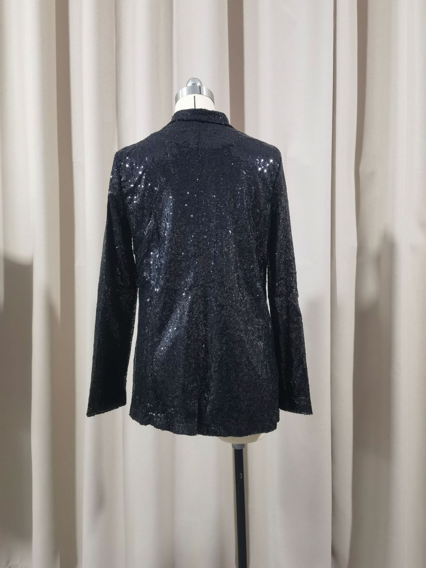 Blazer da donna con paillettes – Giacca da ufficio a maniche lunghe (revers strutturati, comfort elasticizzato, versatilità dal giorno alla sera)_voghion.com