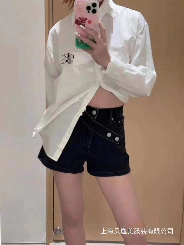 Korean-Style Niche Ins Embroidered Ck Long-Sleeve Shirt Trendy Spring/Summer New Loose Versatile Polo Slimming Top Wholesale